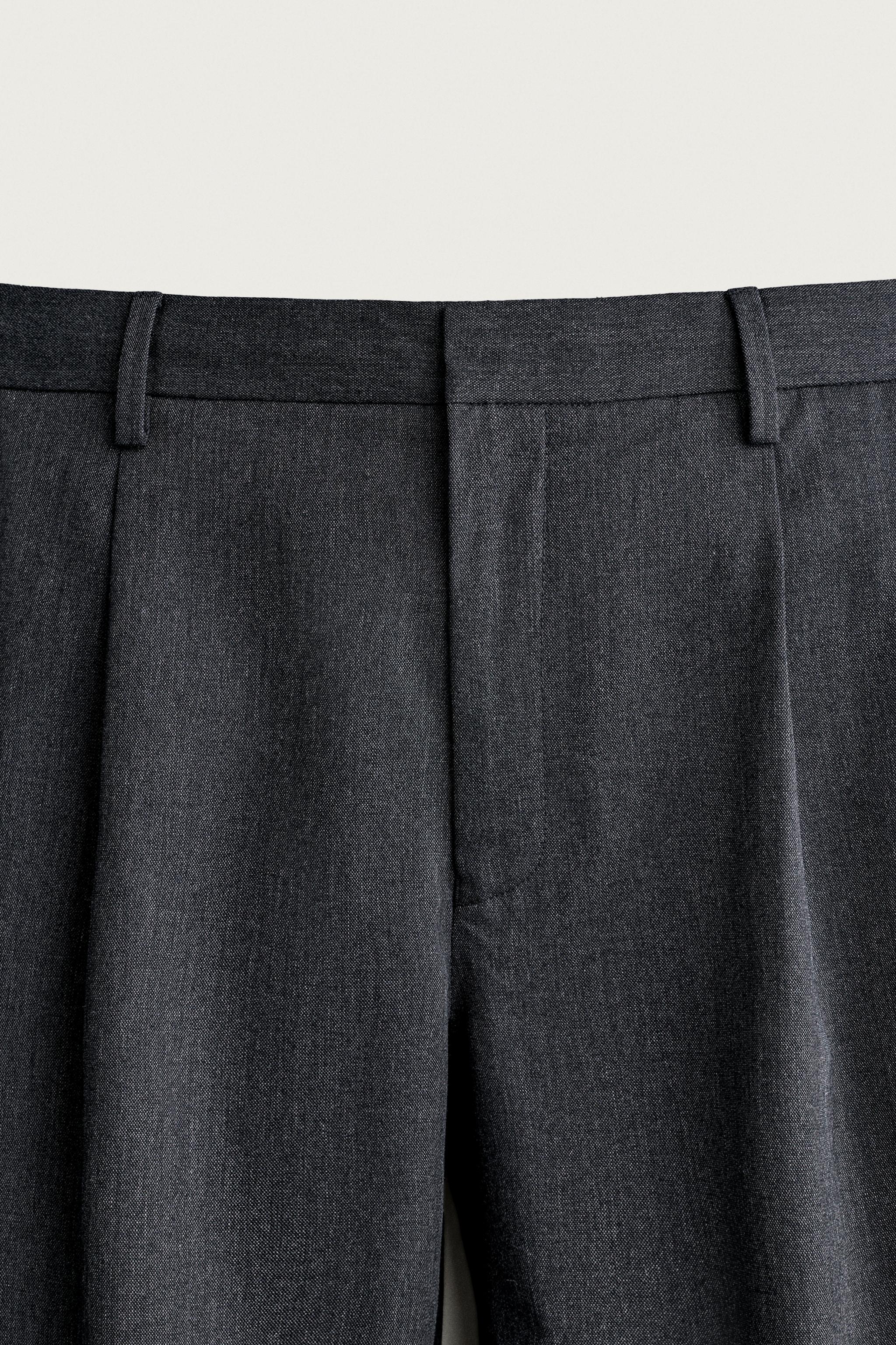 REGULAR FIT PLEATED SUIT PANTS